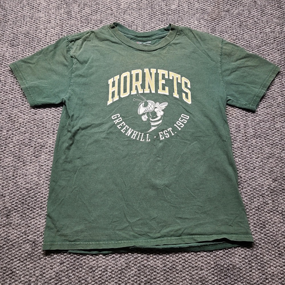 Champion Hornets Greenhill Est 1950 Graphic T-Shirt Green Youth XL 10-12 jockey